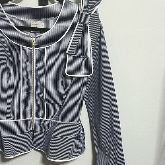 Shabby Apple Striped Jacket Sz 8 - Picture 4 of 10